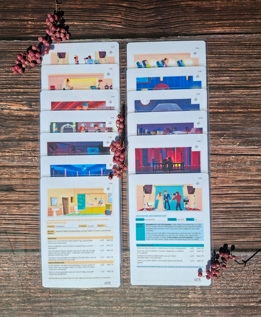 story2bee Überarbeitungskasten - Plotprüfkarten - Special Edition: Liebesroman (Schreibwerkzeug, Schreibratgeber, Schreibstil verbessern, Nachschlagewerk)