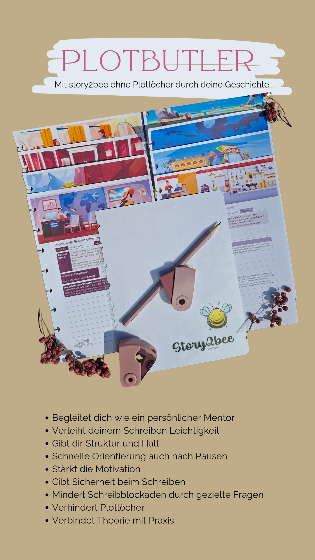 Starterset Geschichtenwerkzeuge (Autor werden / Schriftsteller werden, Autorentool, Schreibwerkzeug, Schreibratgeber, Schreibhilfe, Buch schreiben mit Leichtigkeit, Storytelling lernen)