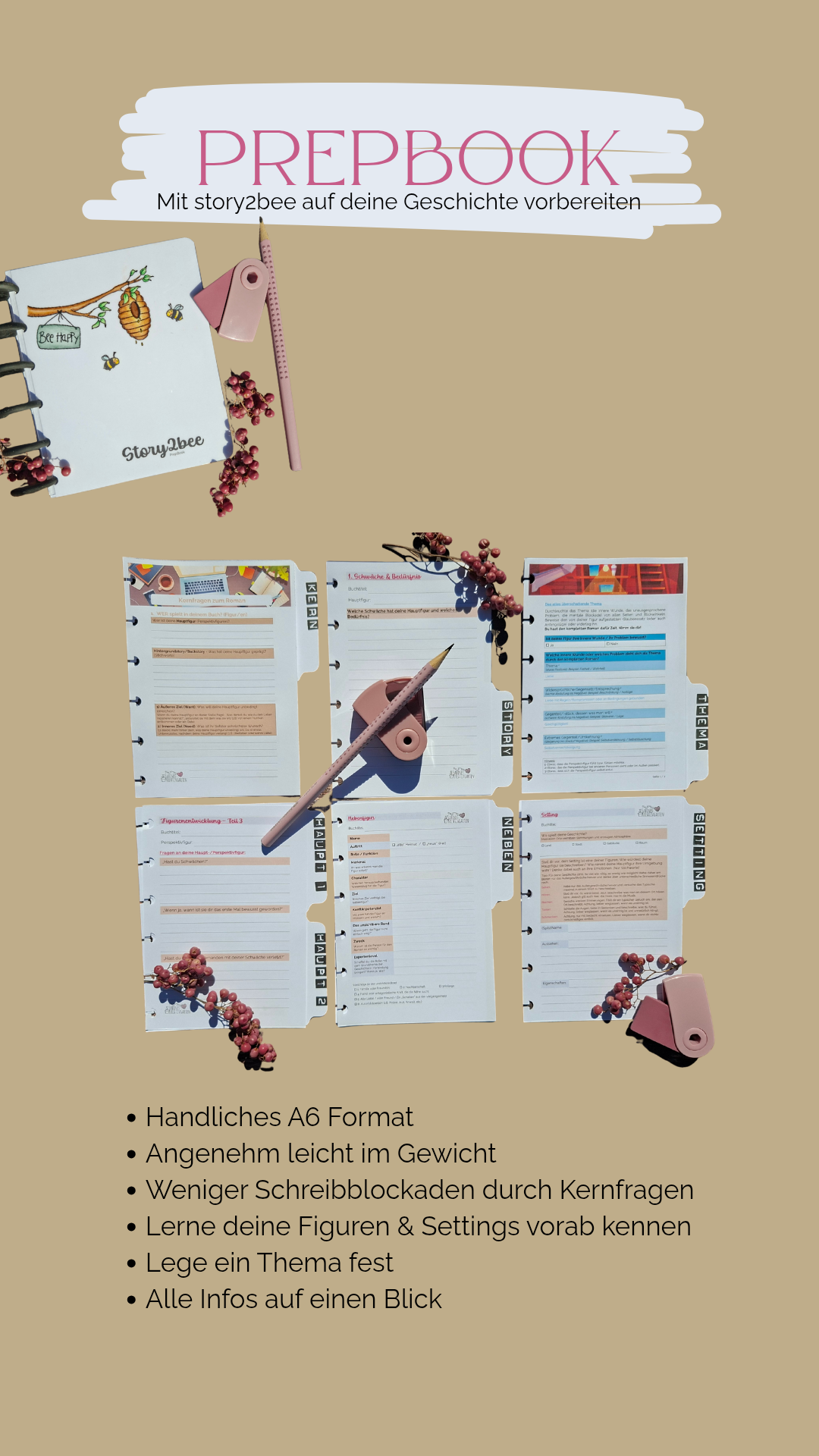 Starterset Geschichtenwerkzeuge (Autor werden / Schriftsteller werden, Autorentool, Schreibwerkzeug, Schreibratgeber, Schreibhilfe, Buch schreiben mit Leichtigkeit, Storytelling lernen)