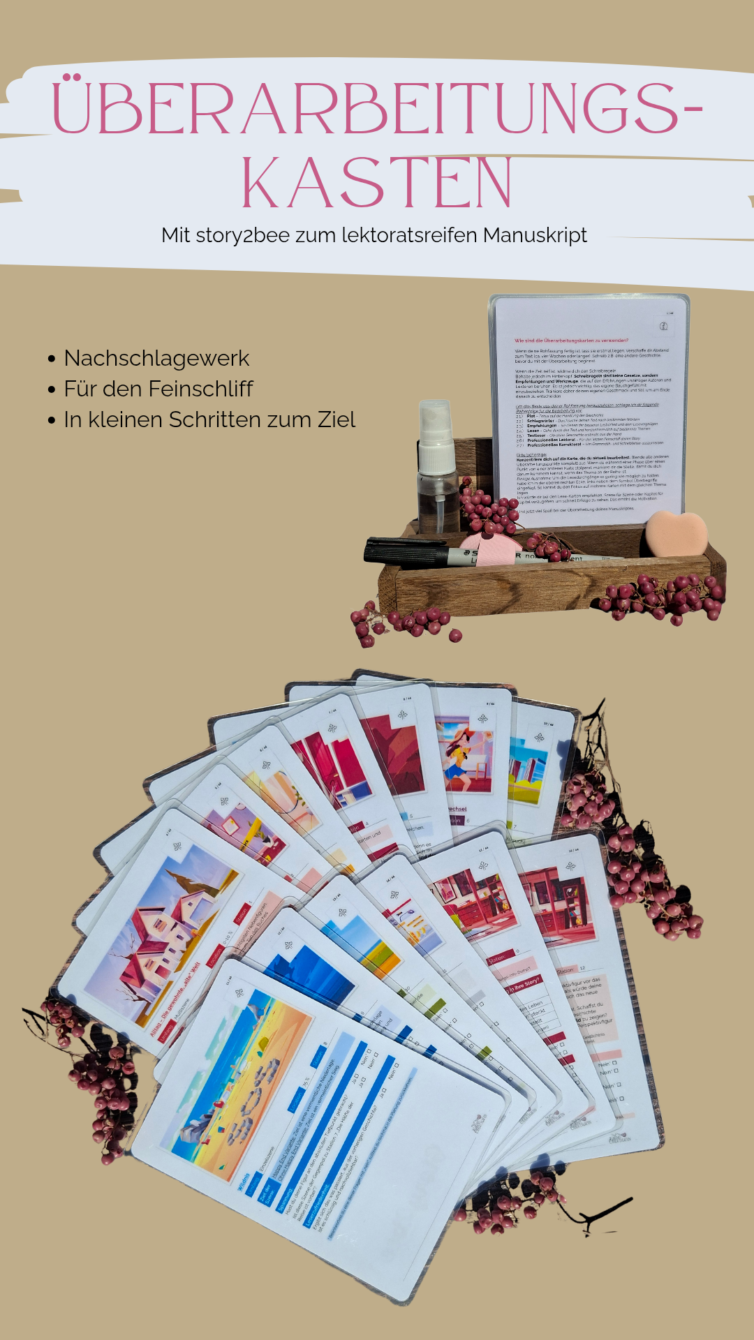 Starterset Geschichtenwerkzeuge (Autor werden / Schriftsteller werden, Autorentool, Schreibwerkzeug, Schreibratgeber, Schreibhilfe, Buch schreiben mit Leichtigkeit, Storytelling lernen)